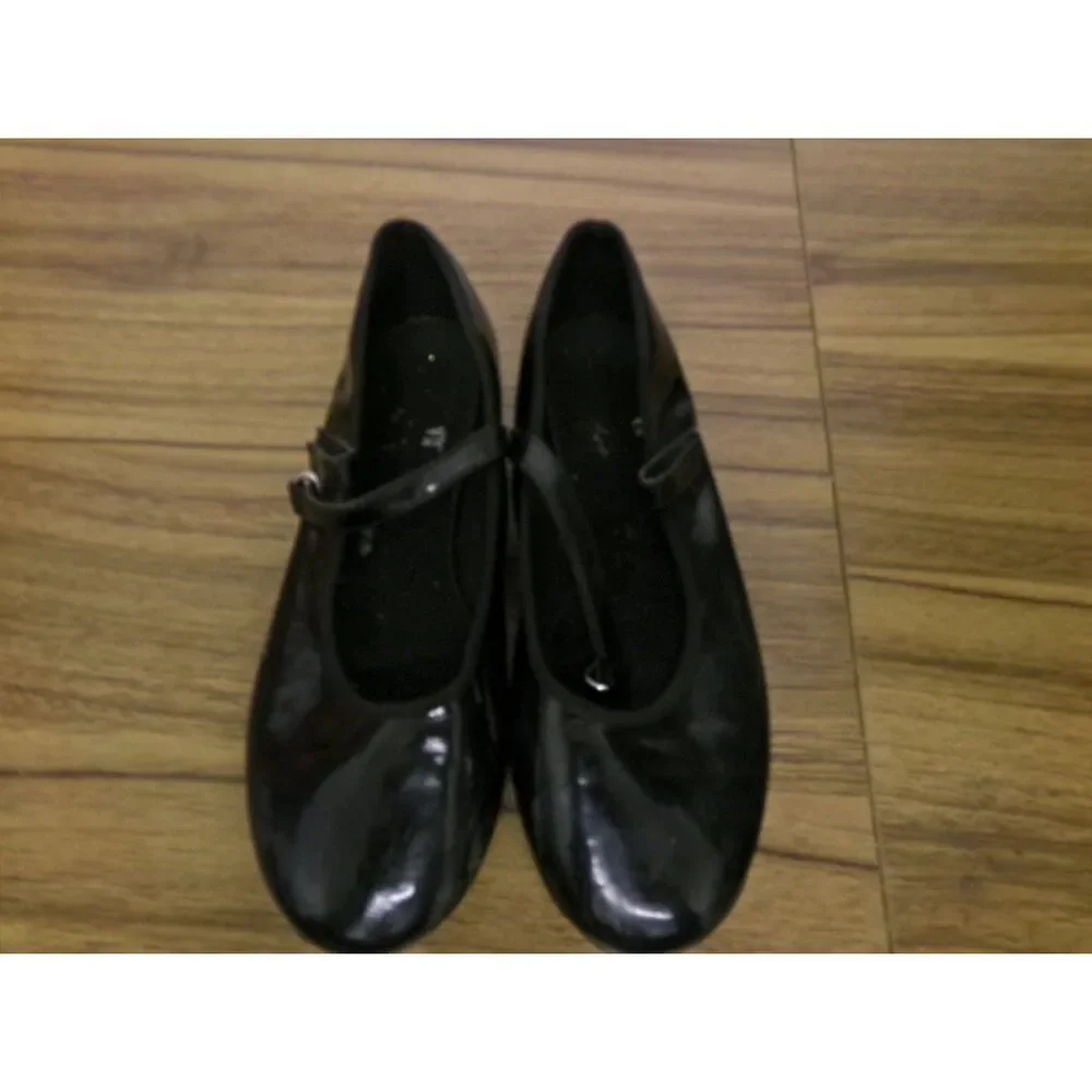 Pre-Owned Dance Tan Tap Shoes ABT Kids 1.5 Mary Jane Patent Leather Loop Strap